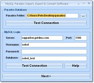 Paradox to MySQL Conversion Software screenshot